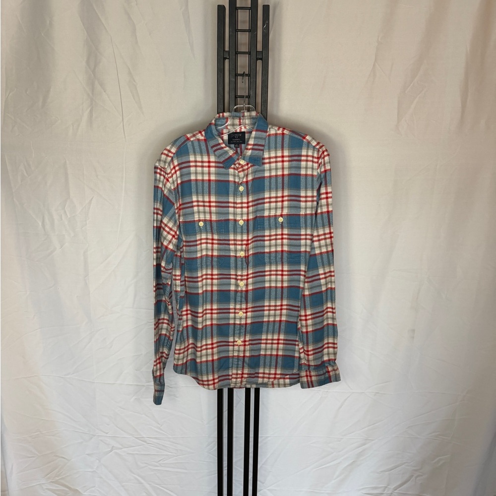 J. Crew Blue and Red Checkered Button-Down Shirt